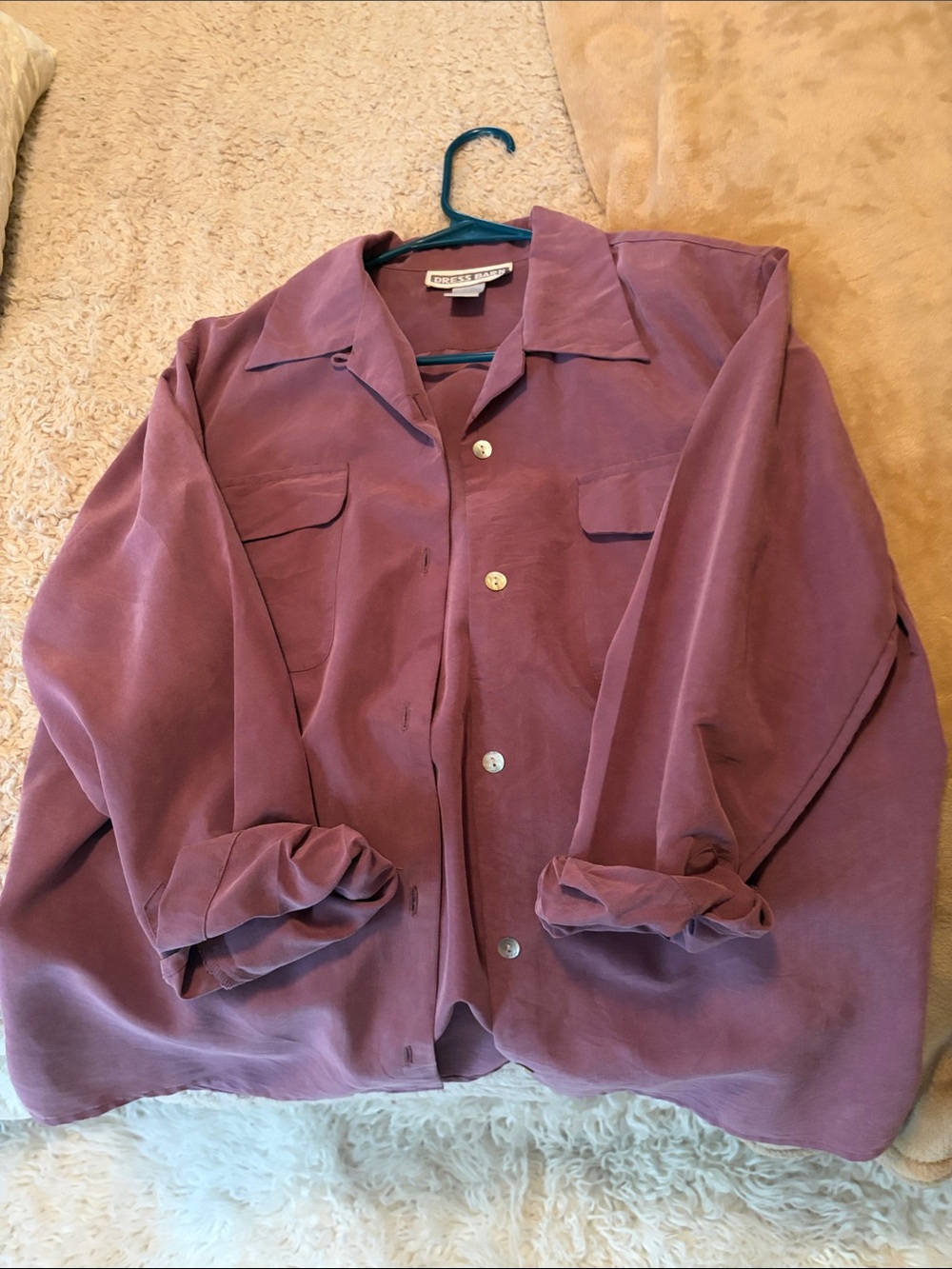 Dress Barn Dusty Mauve Button-Up Shirt Jacket